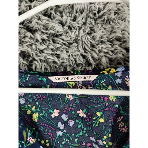 VICTORIA'S SECRET Satin Sleeper Romper SZ XS Flare Sleeve Floral Cinched Waist - Picture 5 of 12